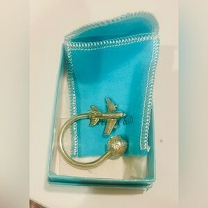 Tiffany Vintage Silver Airplane Keychain